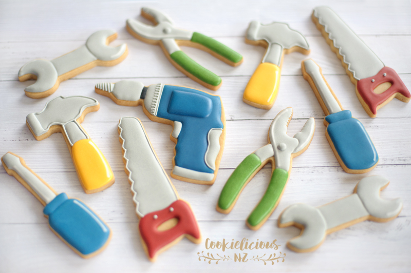 Fathers Day Cookie Decorating Kit, DIY Father's Day Cookie Kit, Dads Tools  Cookie , INCLUDES 24 ITEMS large Cookies 